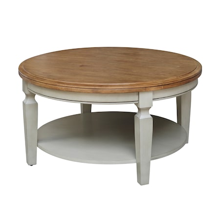 International Concepts Round Vista  Coffee Table Hickory Stone, 37.992125984252 W, 37.992125984252 L, 20.3 in H, Wood OT41-15CR